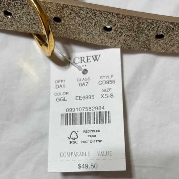 J. Crew Metallic Gold and Tan Belt. NWT - Picture 3 of 6